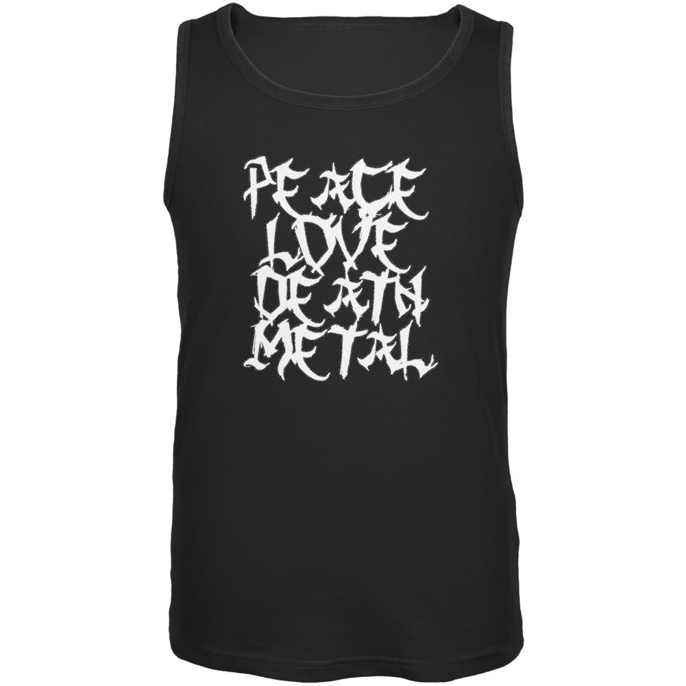 Peace Love Death Metal Black Adult Tank Top Men's Tank Tops Old Glory 2XL Black 