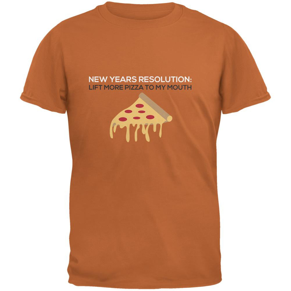 New Years Resolution Pizza Gold Adult T-Shirt Men's T-Shirts Old Glory 2XL Gold 