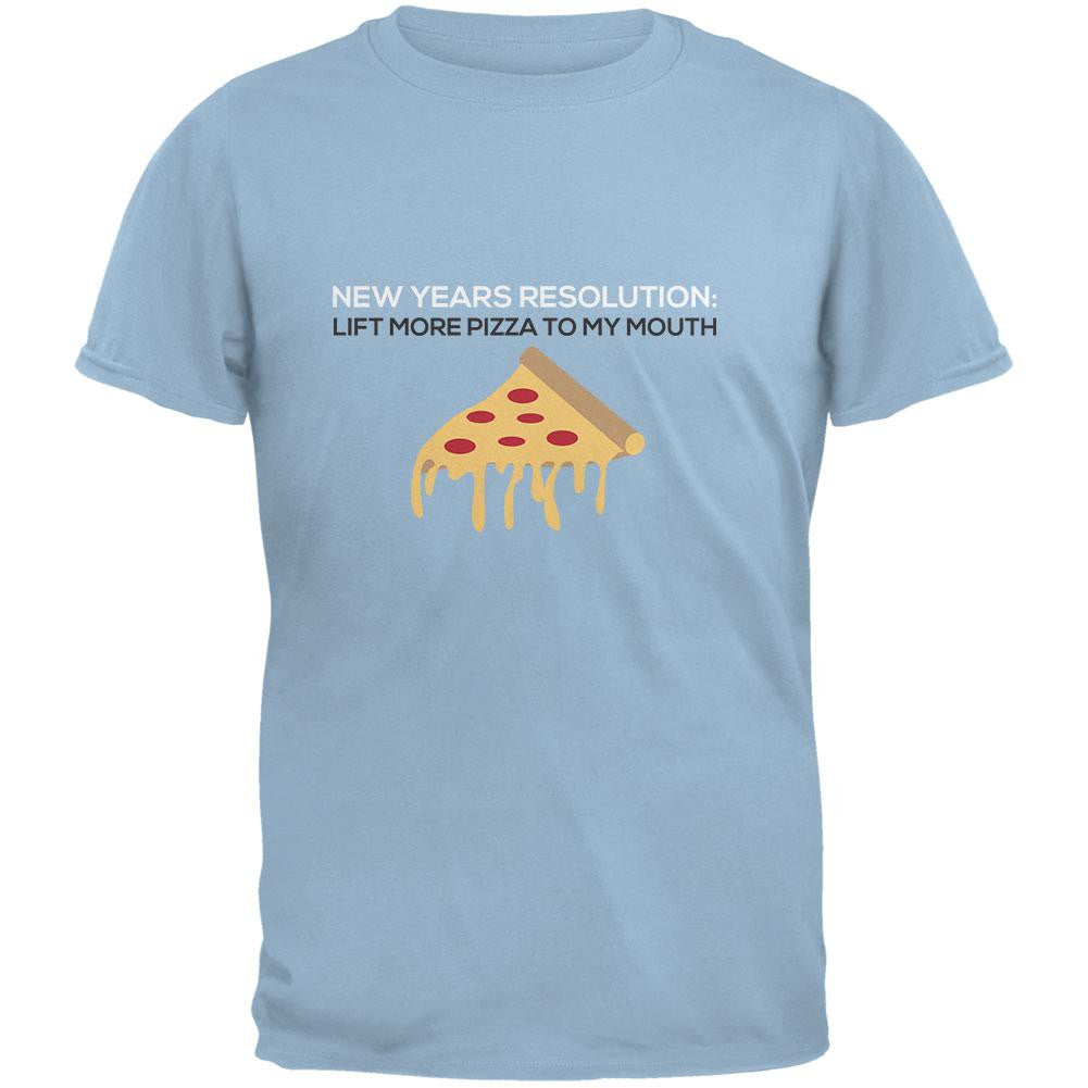 New Years Resolution Pizza Light Blue Juniors Soft T-Shirt Juniors T-Shirts Old Glory 2XL Blue 