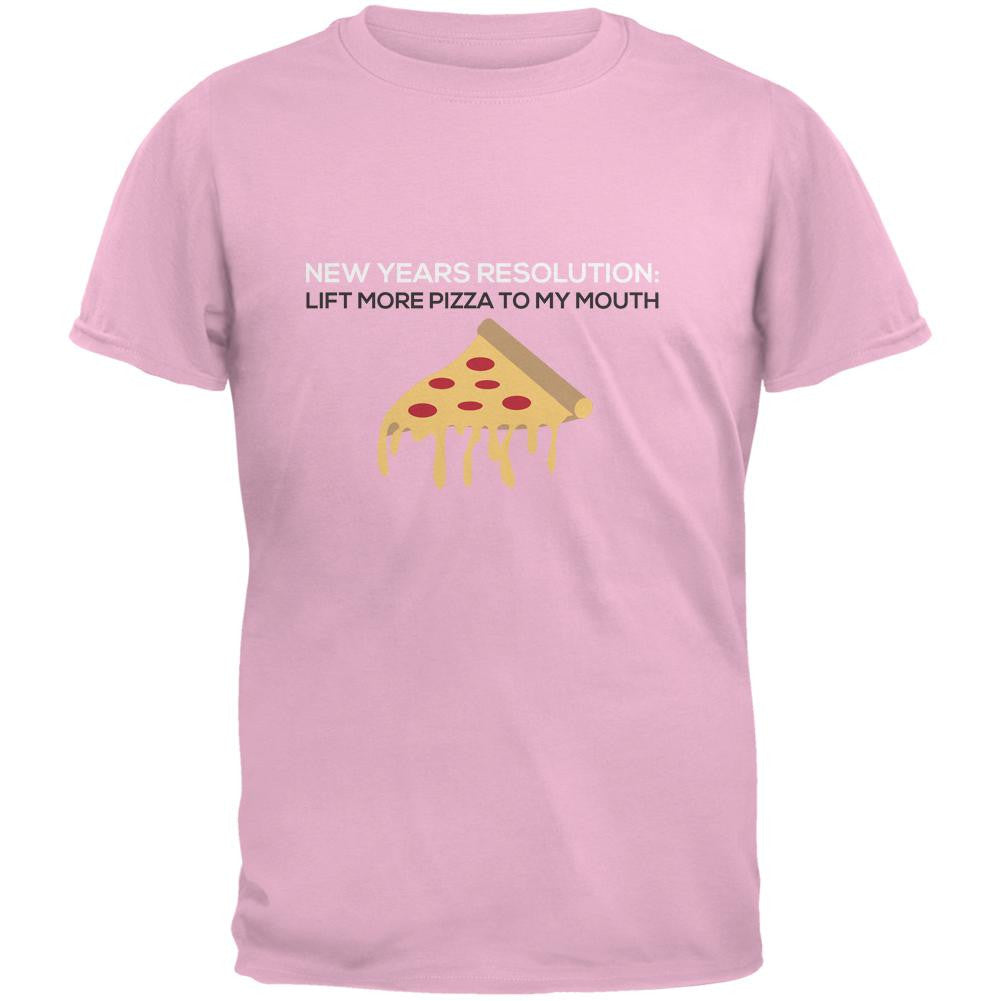 New Years Resolution Pizza Light Pink Adult T-Shirt Men's T-Shirts Old Glory 2XL Pink 