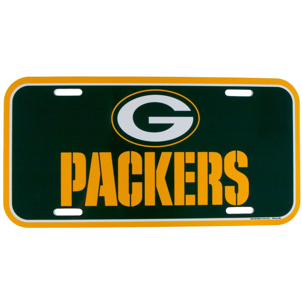 Green Bay Packers - Logo & Name Acrylic Lisence Plate License Plates Old Glory OS Green 