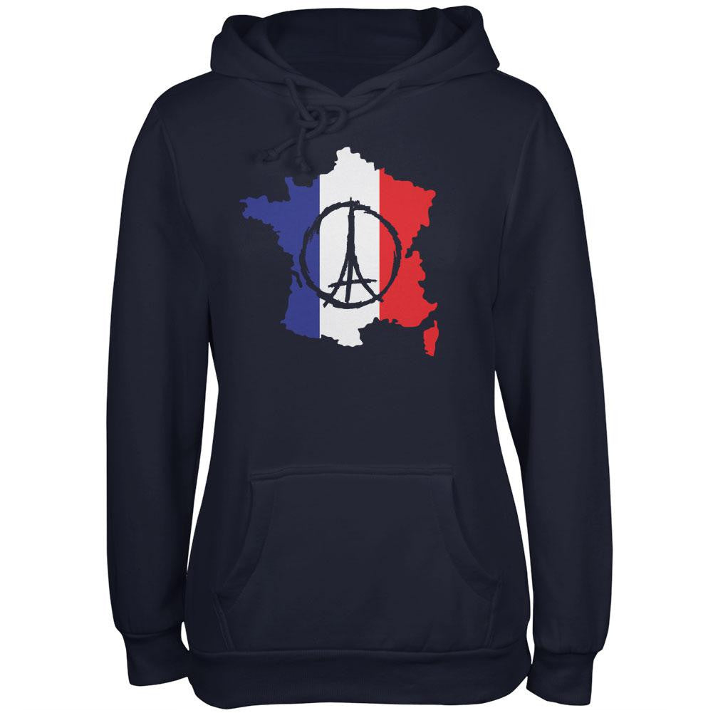 Peace for Paris France Country Navy Juniors Soft Hoodie Juniors Hoodies Old Glory 2XL Blue 