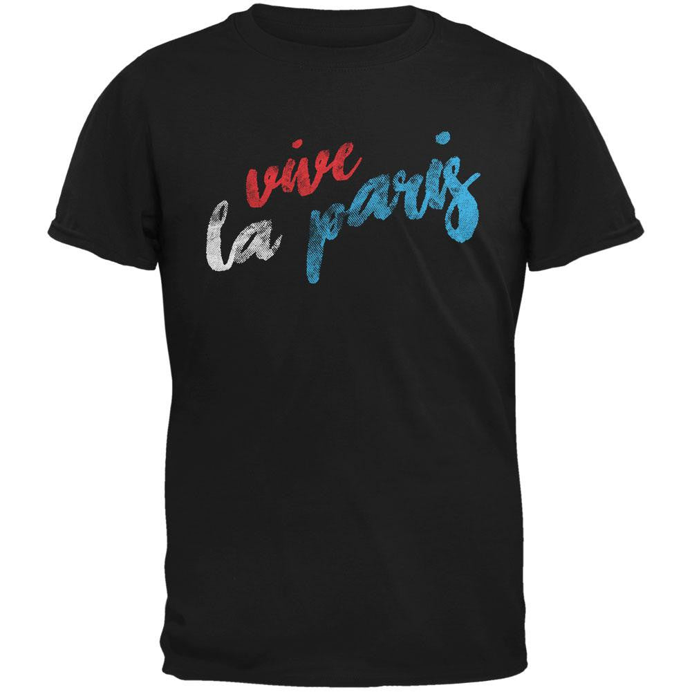 Pray for Paris Vive La Paris Black Adult T-Shirt Men's T-Shirts Old Glory 2XL Black 