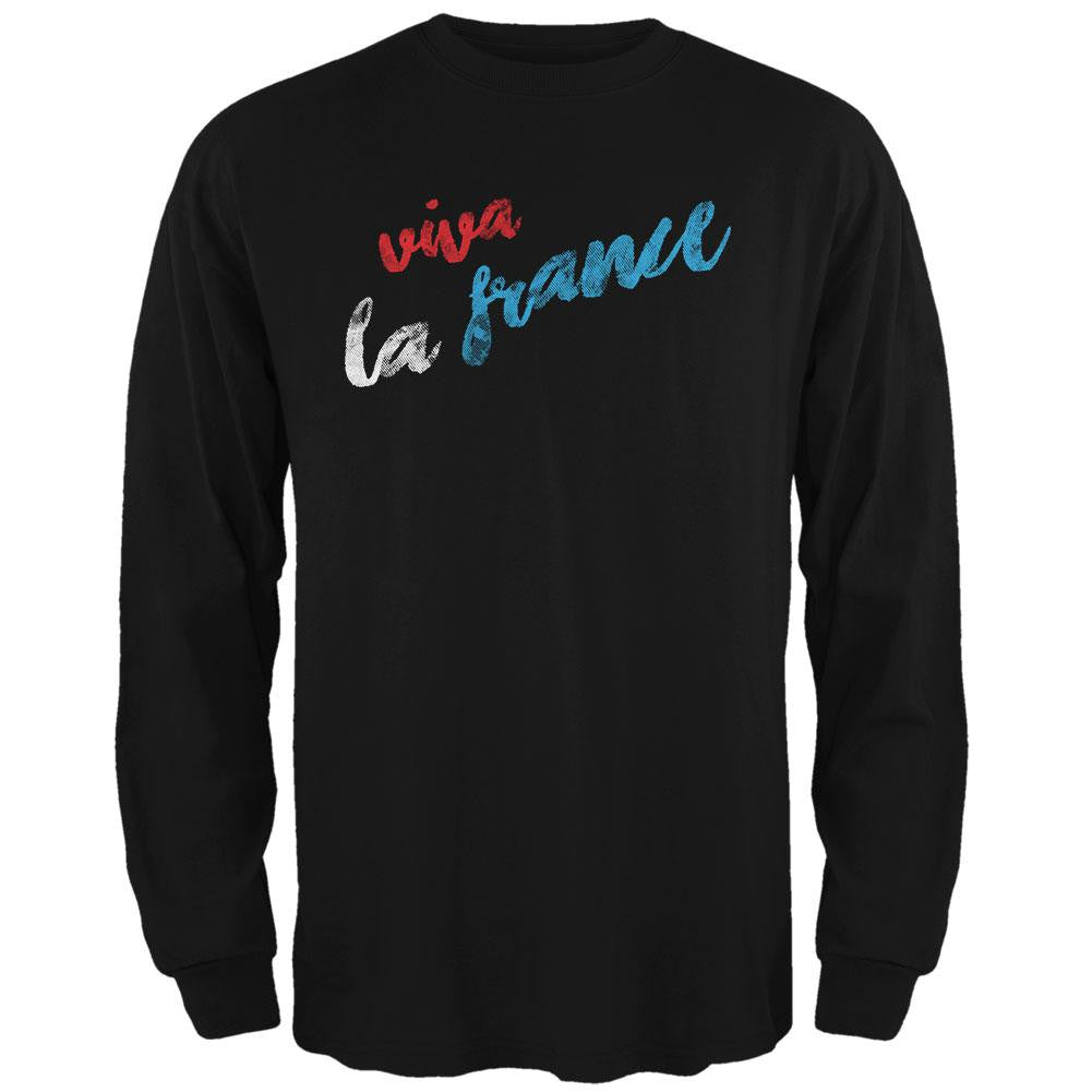 Pray for Paris Vive La France Black Adult Long Sleeve T-Shirt Men's Long Sleeves Old Glory 2XL Black 