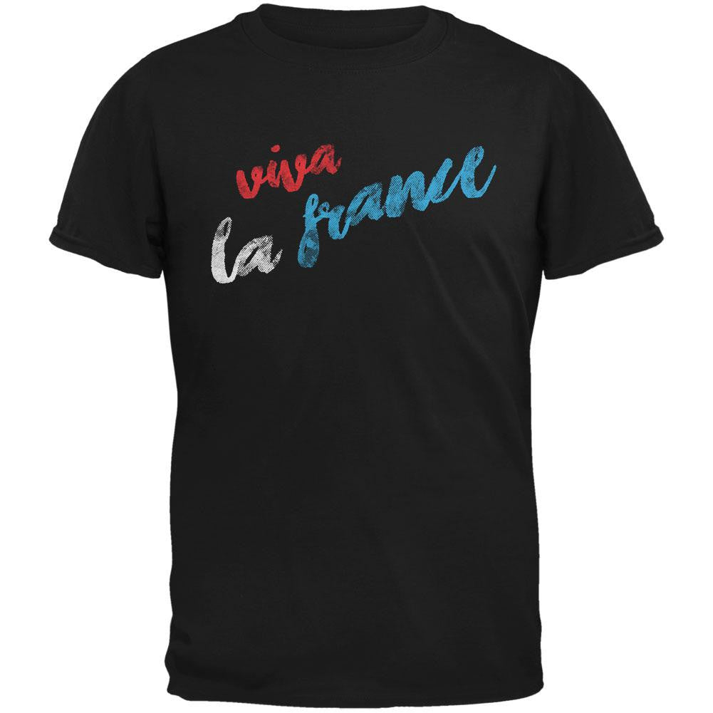 Pray for Paris Vive La France Black Adult T-Shirt Men's T-Shirts Old Glory 2XL Black 