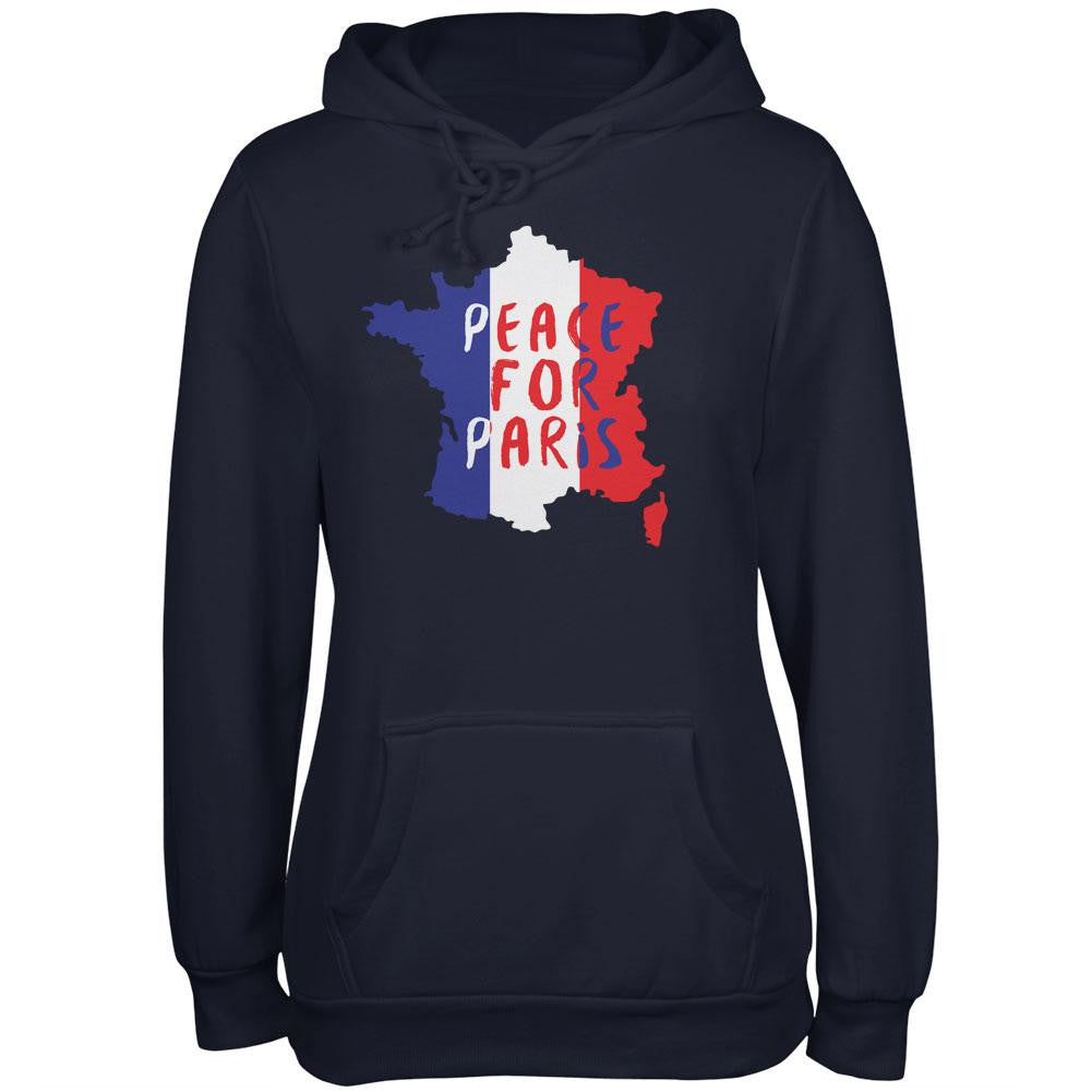 Peace for Paris France Words Navy Juniors Soft Hoodie Juniors Hoodies Old Glory 2XL Blue 