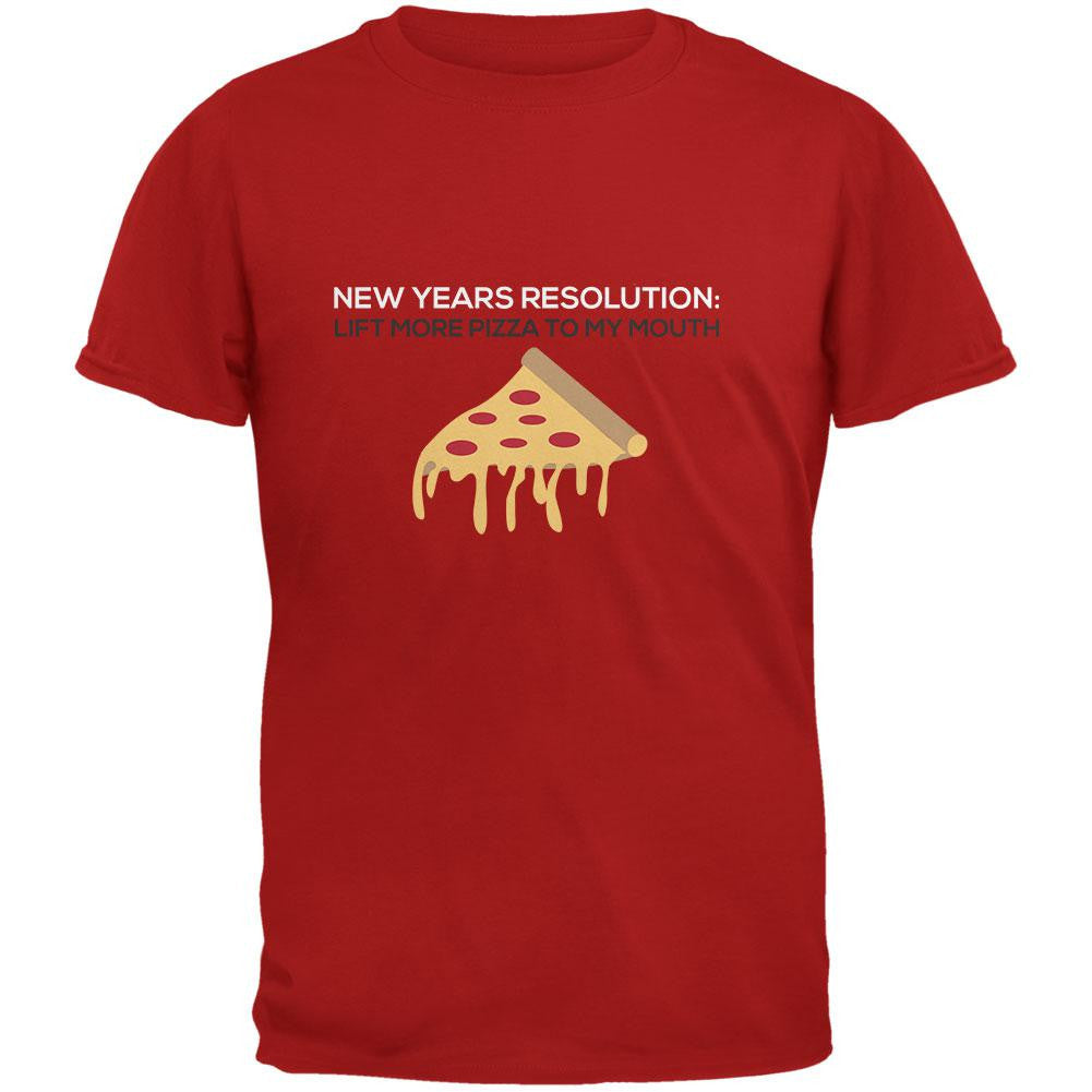 New Years Resolution Pizza Red Adult T-Shirt Men's T-Shirts Old Glory 2XL Red 