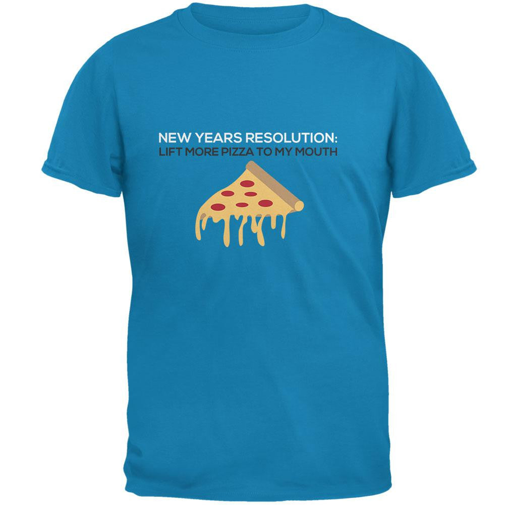 New Years Resolution Pizza Sapphire Blue Adult T-Shirt Men's T-Shirts Old Glory 2XL Blue 