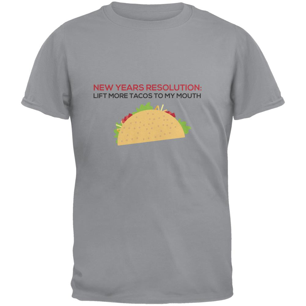 New Years Resolution Taco Gravel Grey Adult T-Shirt Men's T-Shirts Old Glory 2XL Grey 