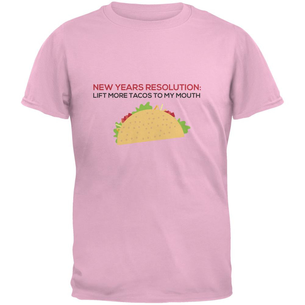 New Years Resolution Taco Light Pink Adult T-Shirt Men's T-Shirts Old Glory 2XL Pink 