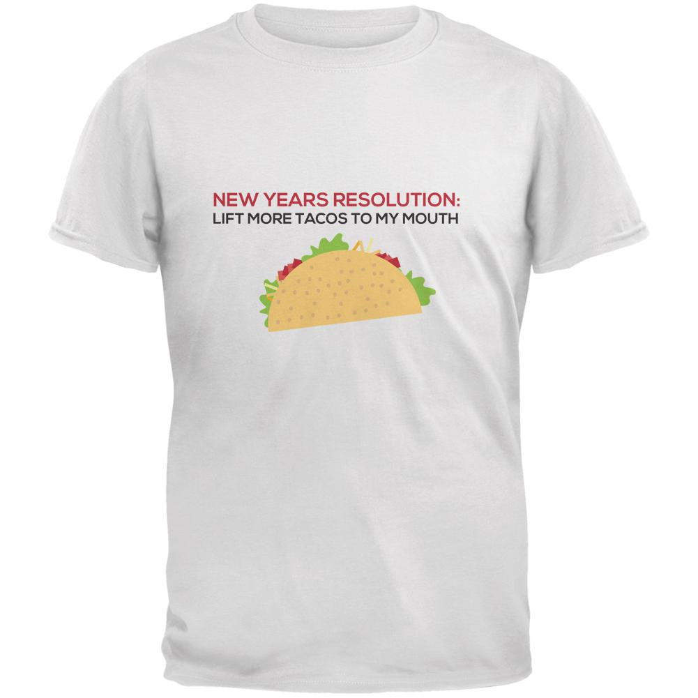 New Years Resolution Taco White Adult T-Shirt Men's T-Shirts Old Glory 2XL White 