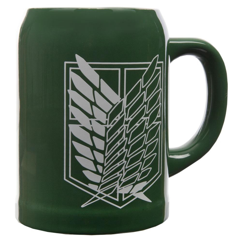 Attack On Titan - Scout Symbol Ceramic Stein Beer Mugs & Steins Old Glory OS Dark Green 