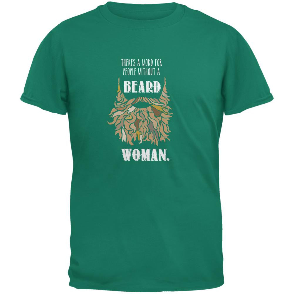 Beard Woman Shirt Jade Green Adult T-Shirt Men's T-Shirts Old Glory 2XL Green 