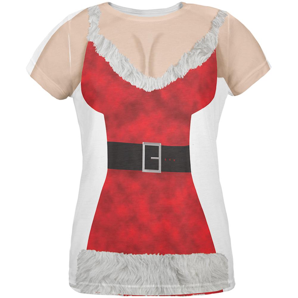 Sexy Mrs. Claus All Over Womens T-Shirt Women's T-Shirts Old Glory 2XL Multi 