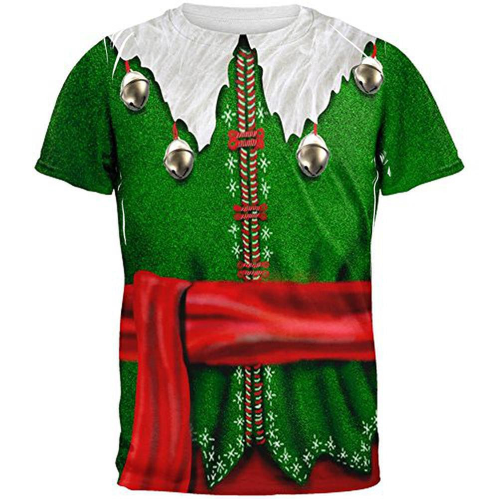 Elf Costume All Over Adult T-Shirt Men's T-Shirts Old Glory 2XL Multi 