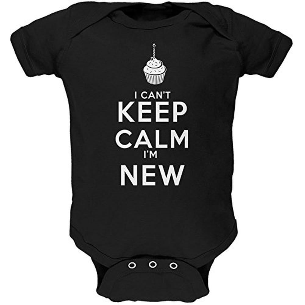 Can't Keep Calm I'm New Black Soft Baby One Piece Baby One Piece Old Glory 0-3M Black 