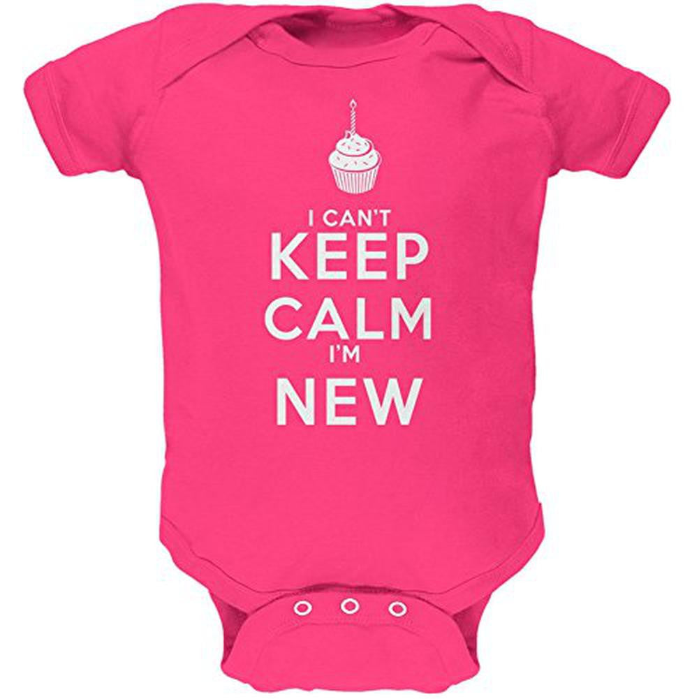 Can't Keep Calm I'm New Hot Pink Soft Baby One Piece Baby One Piece Old Glory 0-3M Pink 