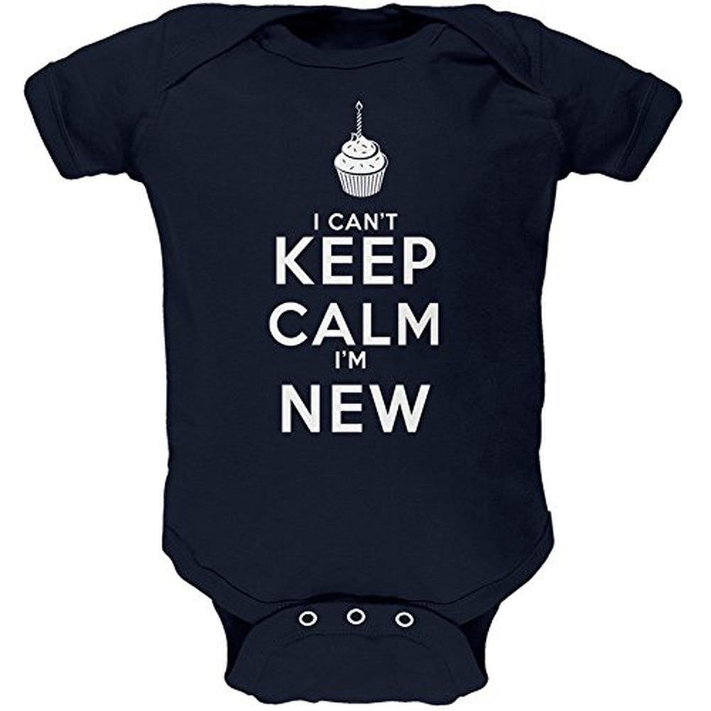 Can't Keep Calm I'm New Navy Soft Baby One Piece Baby One Piece Old Glory 0-3M Blue 