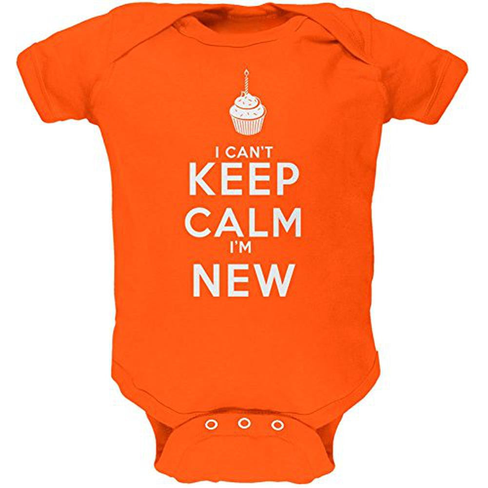 Can't Keep Calm I'm New Orange Soft Baby One Piece Baby One Piece Old Glory 0-3M Orange 