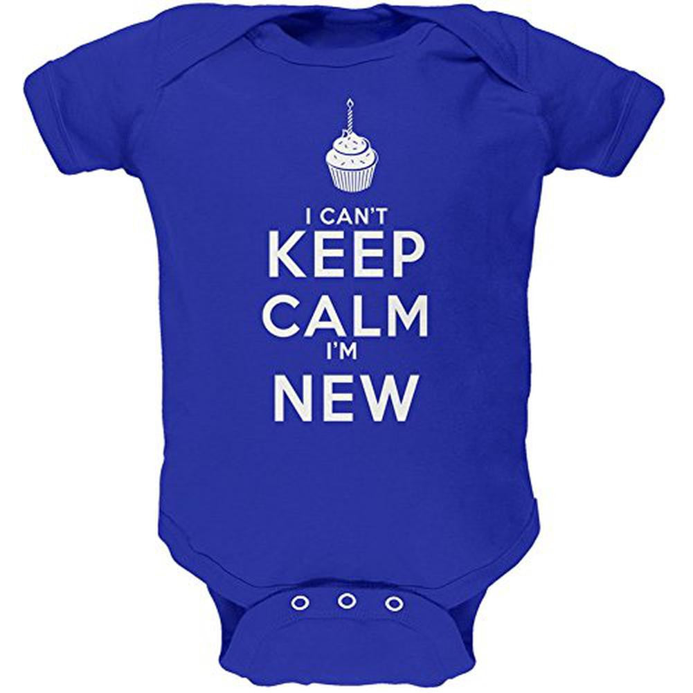 Can't Keep Calm I'm New Royal Soft Baby One Piece Baby One Piece Old Glory 0-3M Blue 