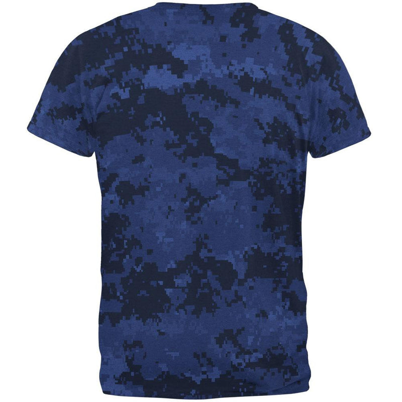 Urban Digital Camo All Over Heather Blue Adult T-Shirt Men's T-Shirts Old Glory   