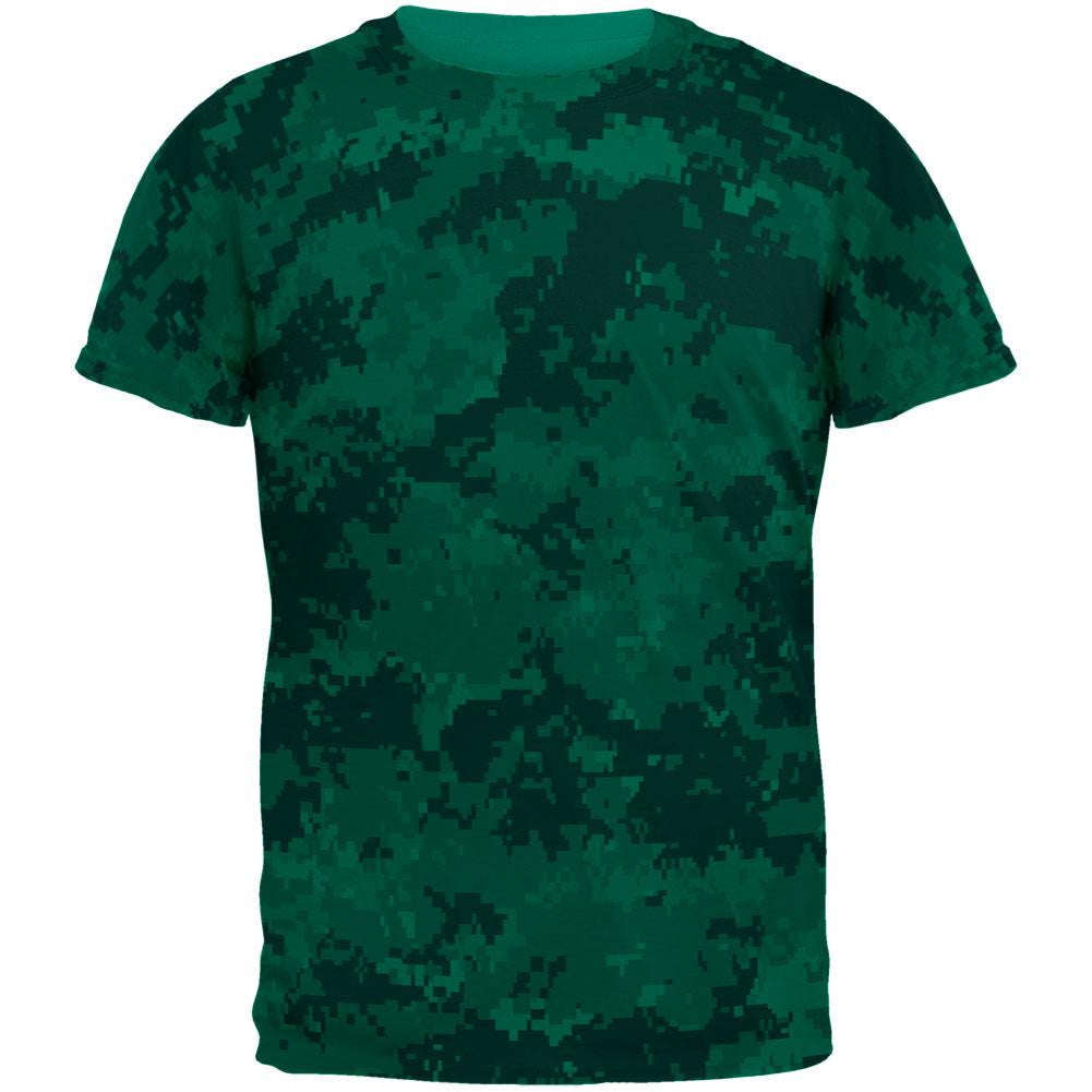 Urban Digital Camo All Over Jade Green Adult T-Shirt Men's T-Shirts Old Glory 2XL Green 