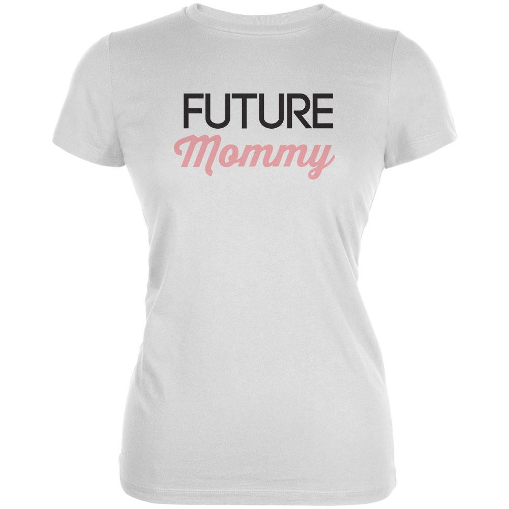 Future Mommy White Juniors Soft T-Shirt Juniors T-Shirts Old Glory 2XL White 