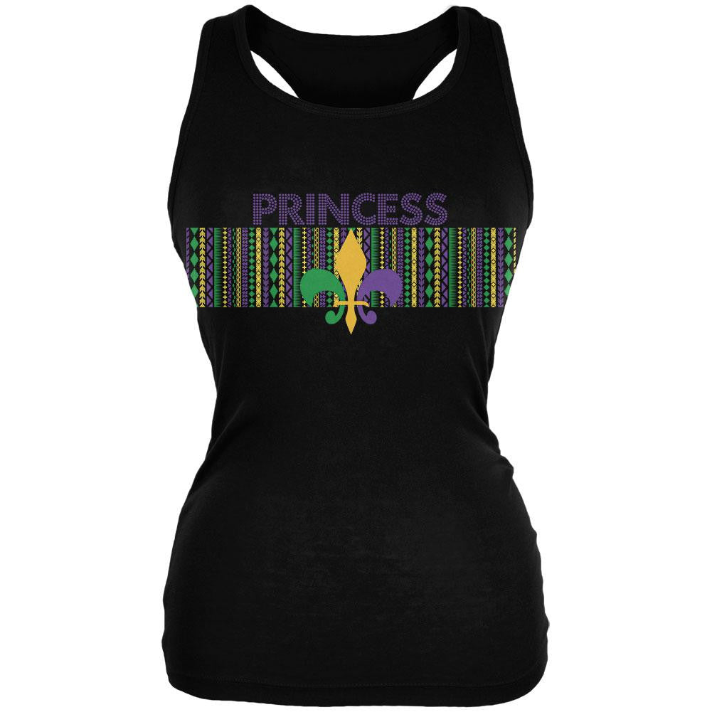 Mardi Gras Princess Tribal Pattern Black Juniors Soft Tank Top Juniors Tank Tops Old Glory 2XL Black 