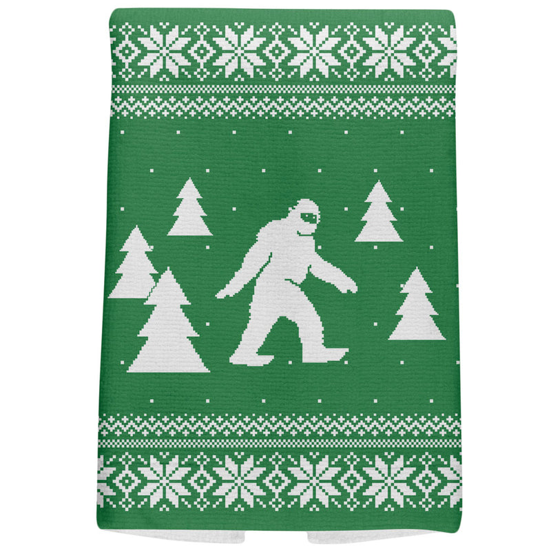 Sasquatch Ugly Christmas Sweater All Over Hand Towel Hand Towel Old Glory OS Multicoloured 