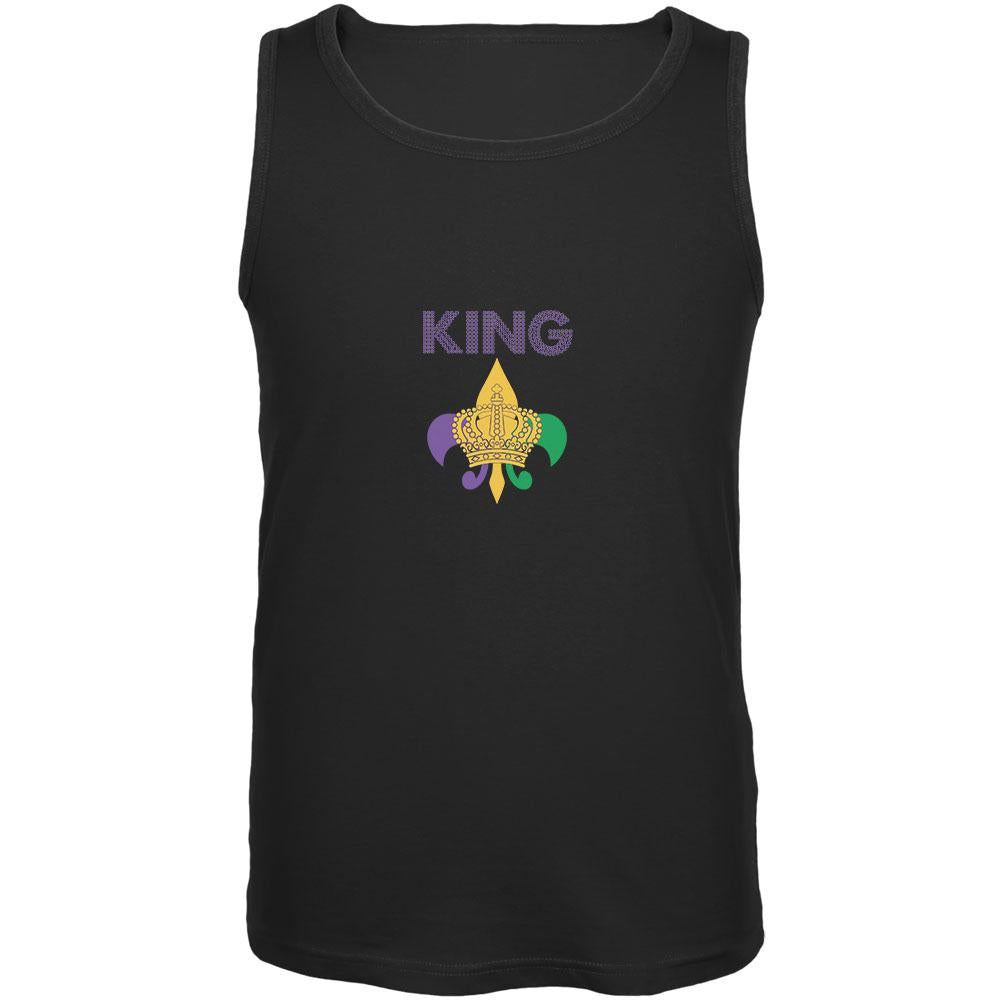 Mardi Gras King Black Adult Tank Top Men's Tank Tops Old Glory 2XL Black 