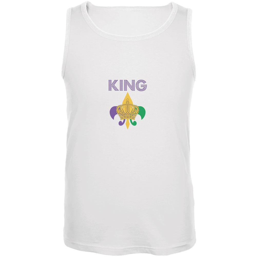 Mardi Gras King White Adult Tank Top Men's Tank Tops Old Glory 2XL White 