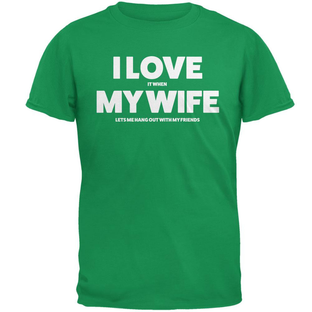 Valentines I Love My Wife Friends Irish Green Adult T-Shirt Men's T-Shirts Old Glory 2XL Green 