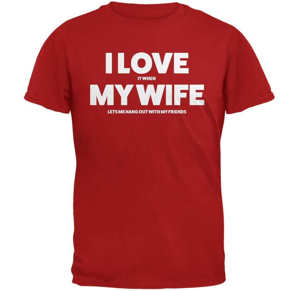 Valentines I Love My Wife Friends Red Adult T-Shirt Men's T-Shirts Old Glory 2XL Red 