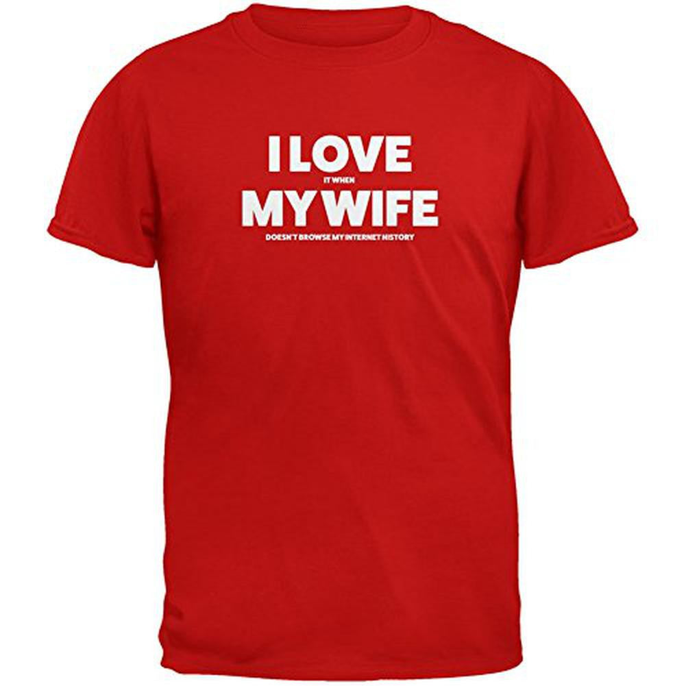 Valentines I Love My Wife Internet History Red Adult T-Shirt Men's T-Shirts Old Glory 2XL Red 