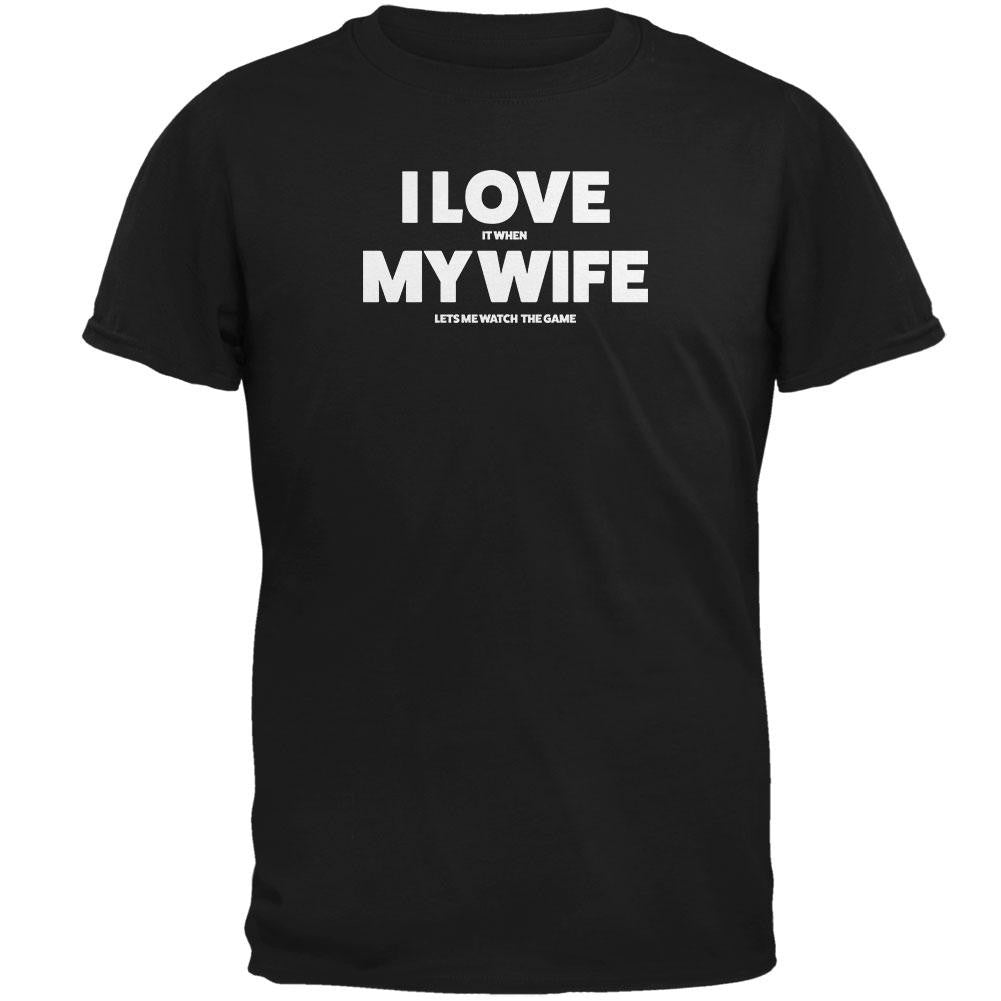 Valentines I Love My Wife The Game Black Adult T-Shirt Men's T-Shirts Old Glory 2XL Black 