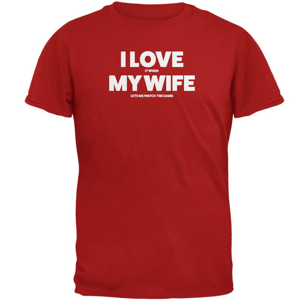 Valentines I Love My Wife The Game Red Adult T-Shirt Men's T-Shirts Old Glory 2XL Red 