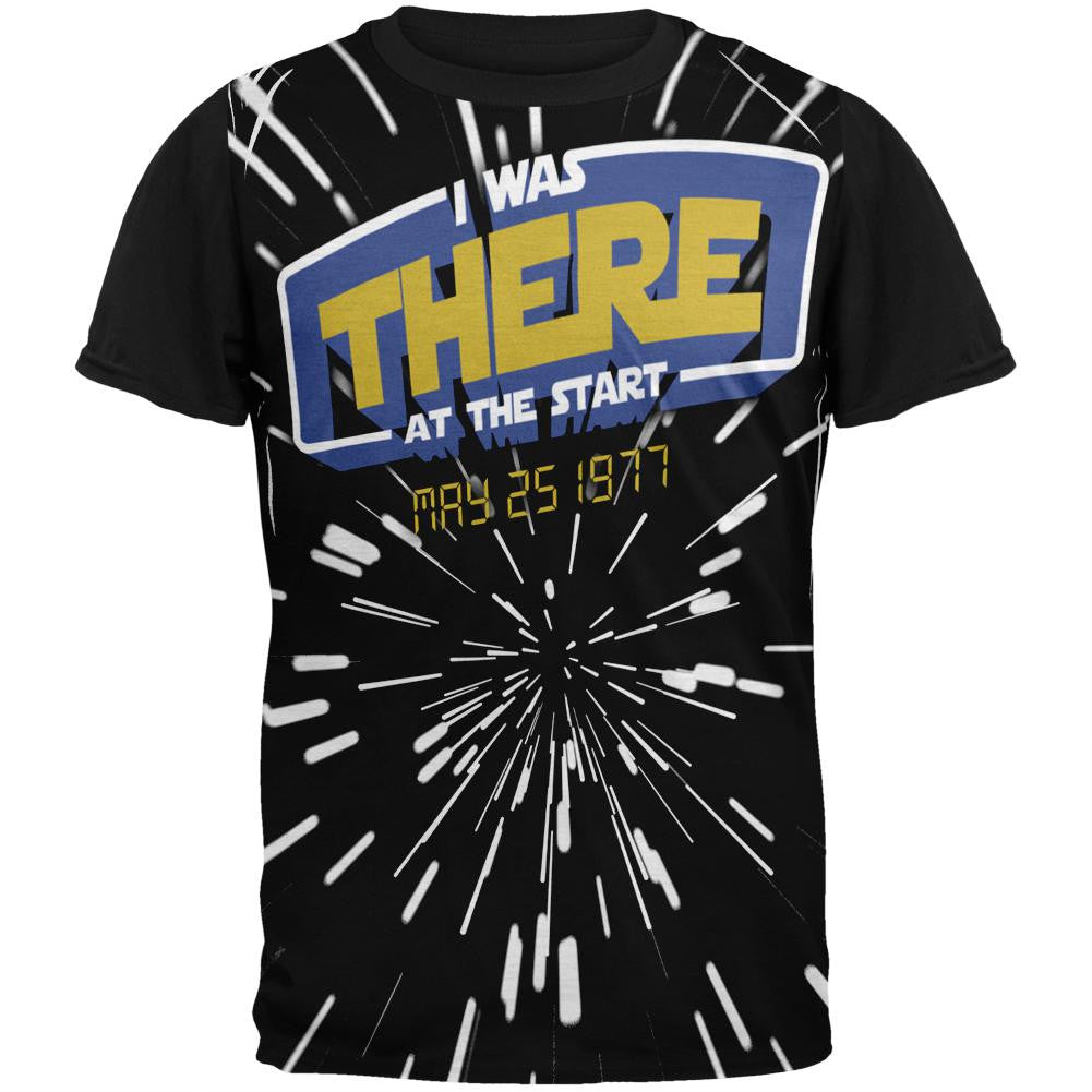 There At The Start Hyper Space Adult Black Back T-Shirt Men's T-Shirts Old Glory SM Multi 