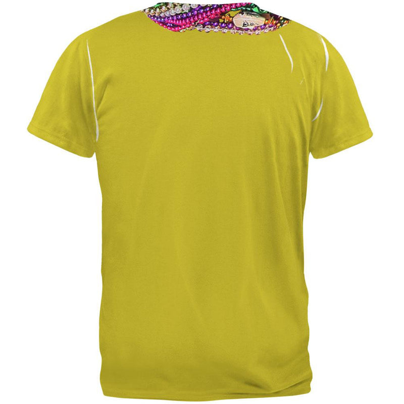 Mardi Gras Beads Yellow All Over Adult T-Shirt Men's T-Shirts Old Glory   