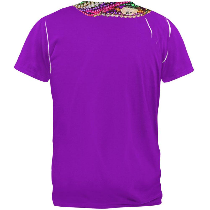 Mardi Gras Beads Purple All Over Adult T-Shirt Men's T-Shirts Old Glory   