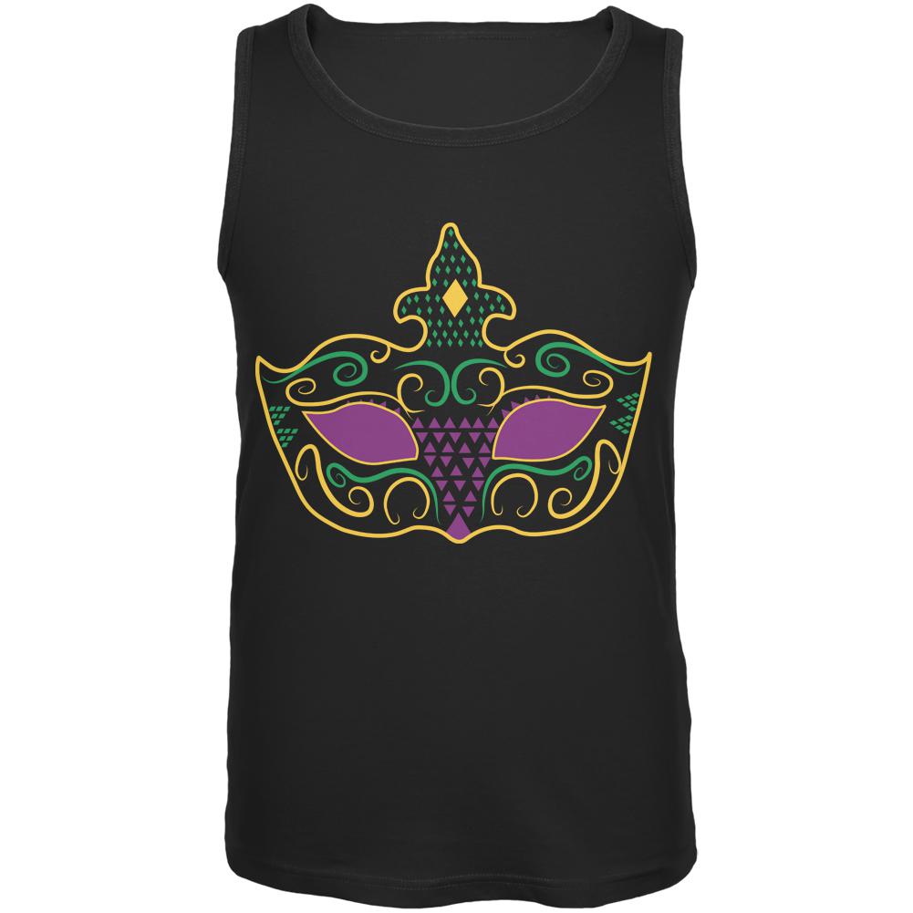 Mardi Gras Mask Symbol Black Adult Tank Top Men's Tank Tops Old Glory 2XL Black 