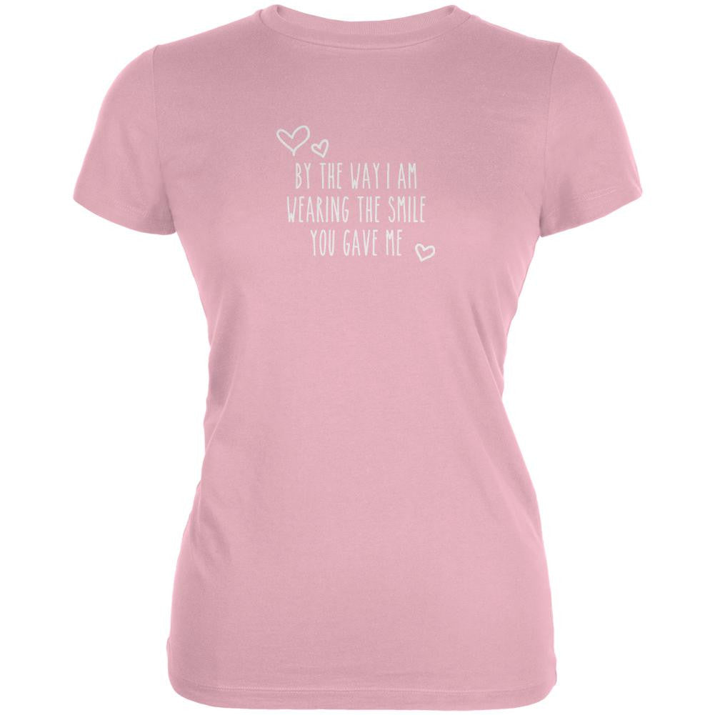 Valentine's Day By The Way Pink Juniors Soft T-Shirt Juniors T-Shirts Old Glory 2XL Pink 