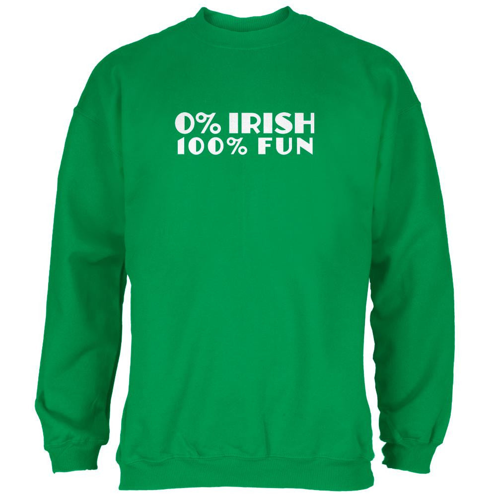 St. Patricks Day 100% Fun Irish Green Adult Sweatshirt Men's Sweatshirts Old Glory 2XL Green 