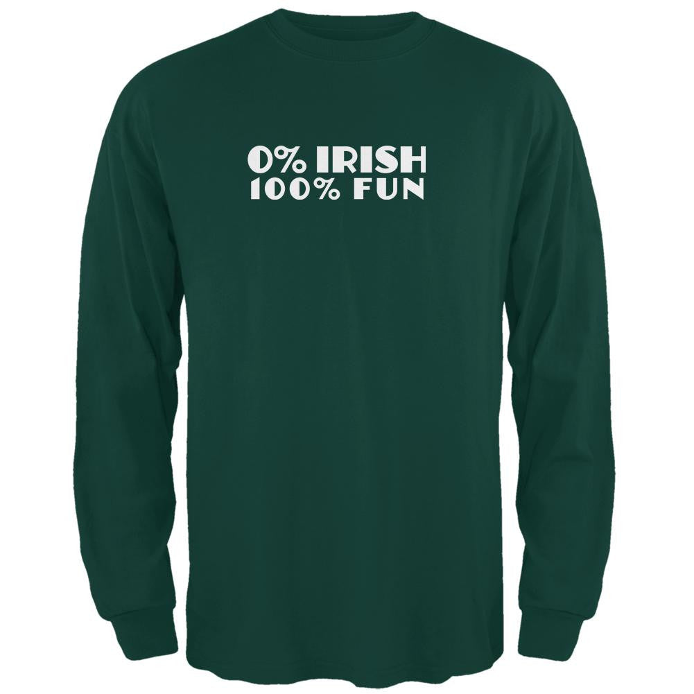 St. Patricks Day 100% Fun Forest Adult Long Sleeve T-Shirt Men's Long Sleeves Old Glory 2XL Green 