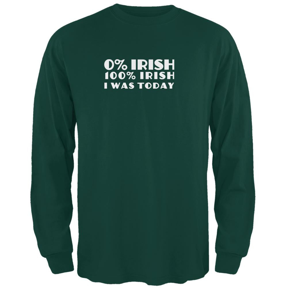 St. Patricks Day 100% Irish I Was Forest Adult Long Sleeve T-Shirt Men's Long Sleeves Old Glory 2XL Green 