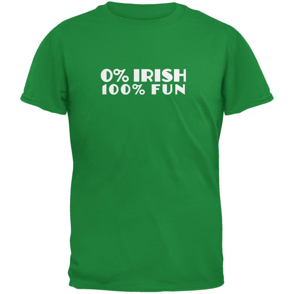 St. Patricks Day 100% Fun Irish Green Adult T-Shirt Men's T-Shirts Old Glory 2XL Green 