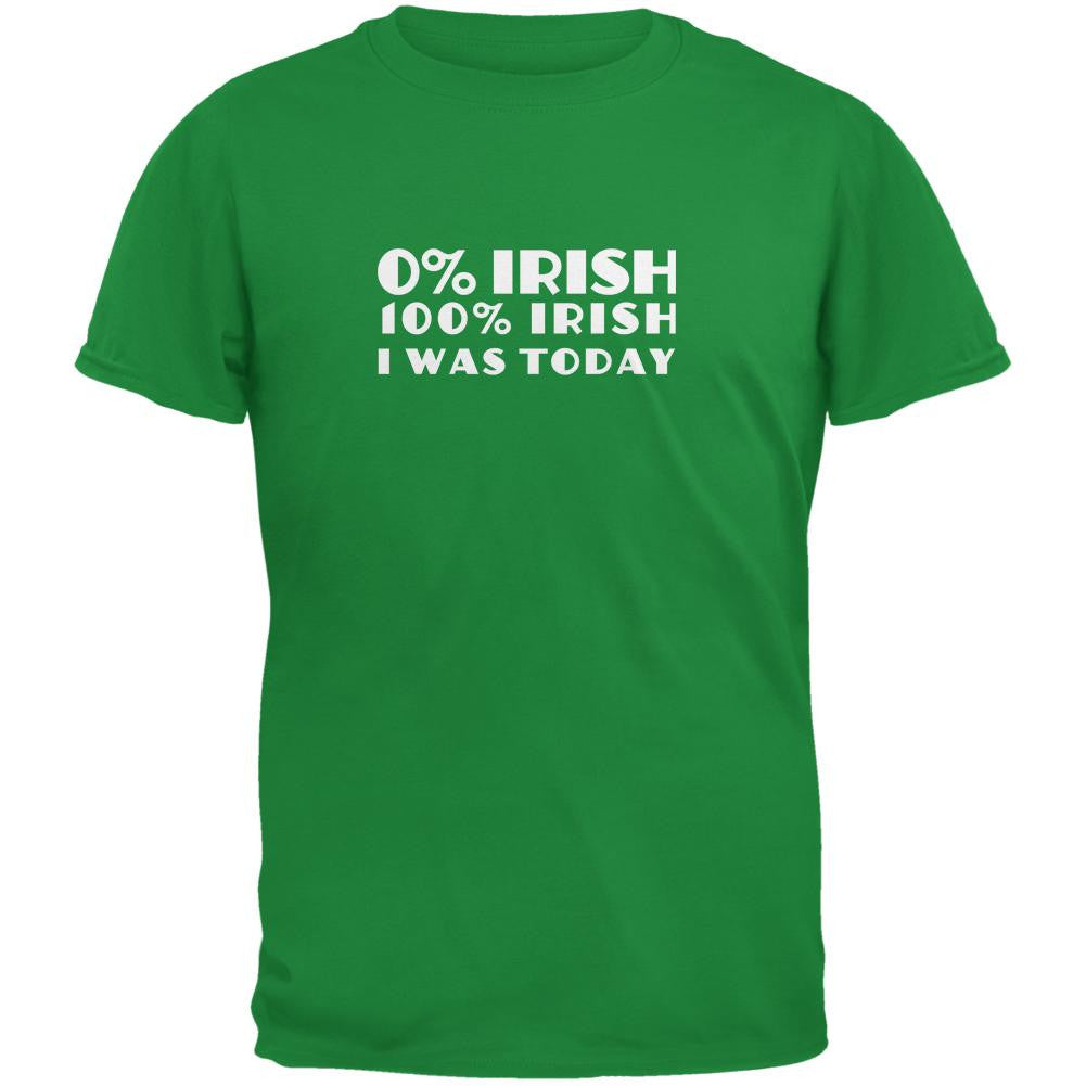 St. Patricks Day 100% Irish I Was Irish Green Adult T-Shirt Men's T-Shirts Old Glory 2XL Green 