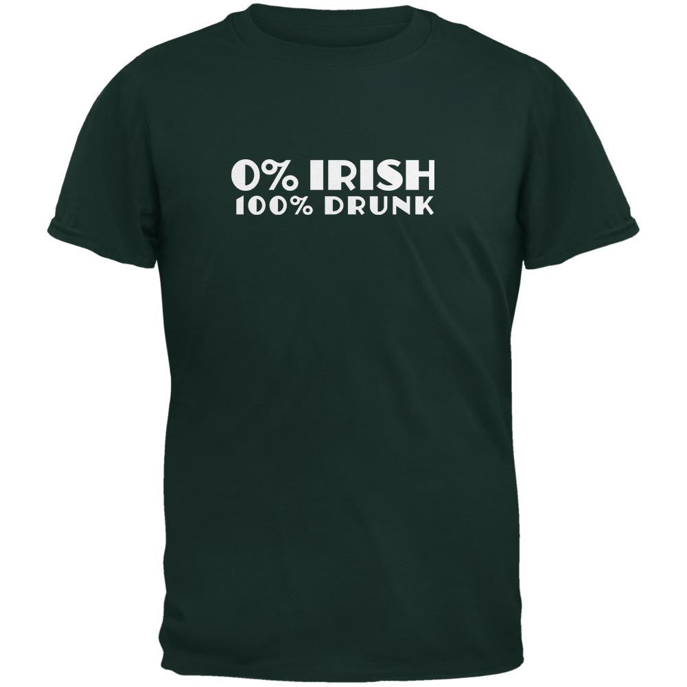 St. Patricks Day 100% Drunk Forest Adult T-Shirt Men's T-Shirts Old Glory 2XL Green 