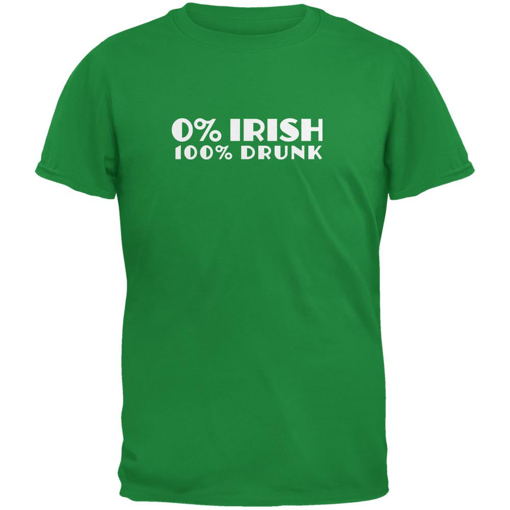 St. Patricks Day 100% Drunk Irish Green Adult T-Shirt Men's T-Shirts Old Glory 2XL Green 