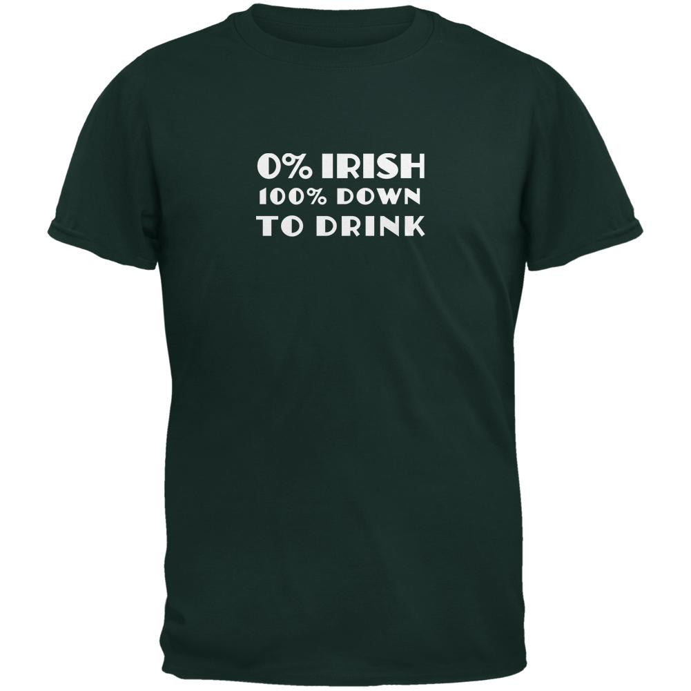 St. Patricks Day 100% Down to Drink Forest Adult T-Shirt Men's T-Shirts Old Glory 2XL Green 