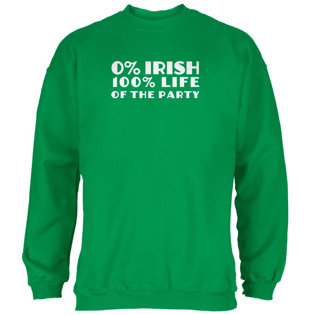 St. Patricks Day 100% Life of Party Irish Green Adult Sweatshirt Men's Sweatshirts Old Glory 2XL Green 